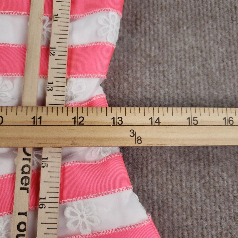 Lilly‎ Pulitzer Joslin Dress Size 0 Pink White Flutter Ribbon Floral Striped - Picture 6 of 16